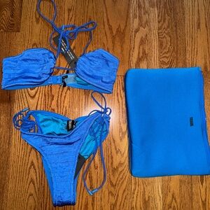 Triangle Blue Bikini + Bag